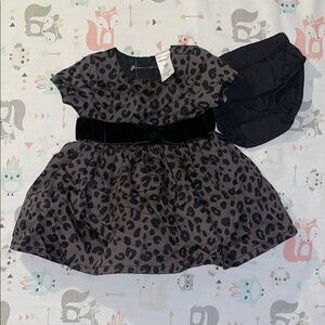 New! Carter's Black Gray Leopard Newborn Baby Dress